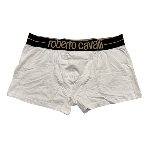 13-65 ROBERTO CAVALLI Men's NWT Cotton Boxer Brief White XL - Picture 2 of 6